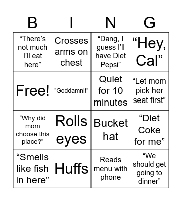Bahumbug Bingo Card