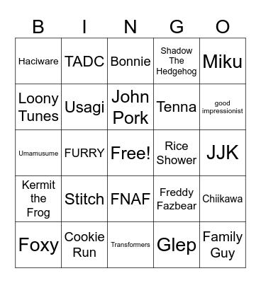 AJ and Remmy's On Tap Adventures Bingo Card