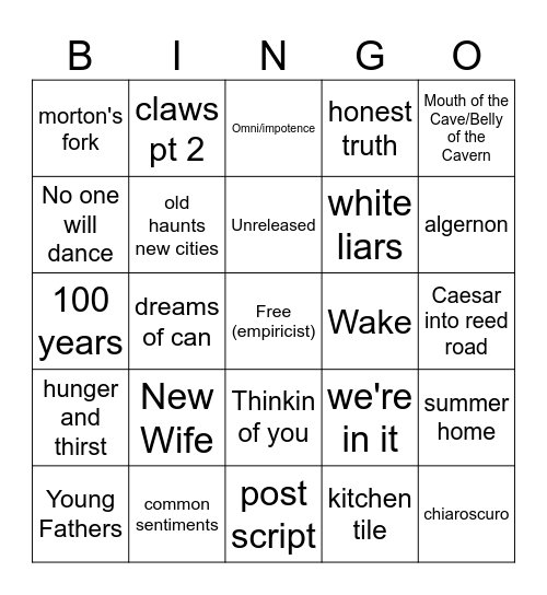 Typhoon Night 2 Carolyn Bingo Card