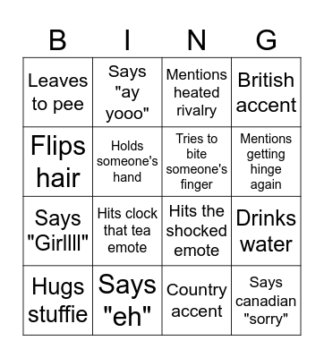 Amayur birth Bingo Card