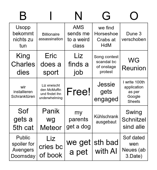 2026 Bingo Card