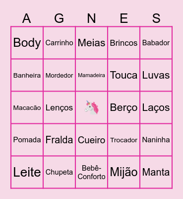 CHÁ DE BEBÊ DA Bingo Card