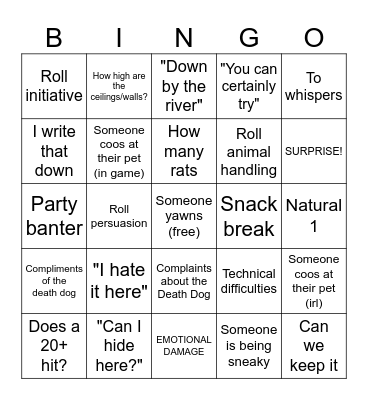 Session 19 Bingo Card