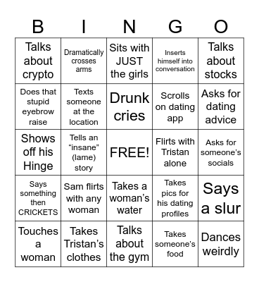Sam Bingo Card