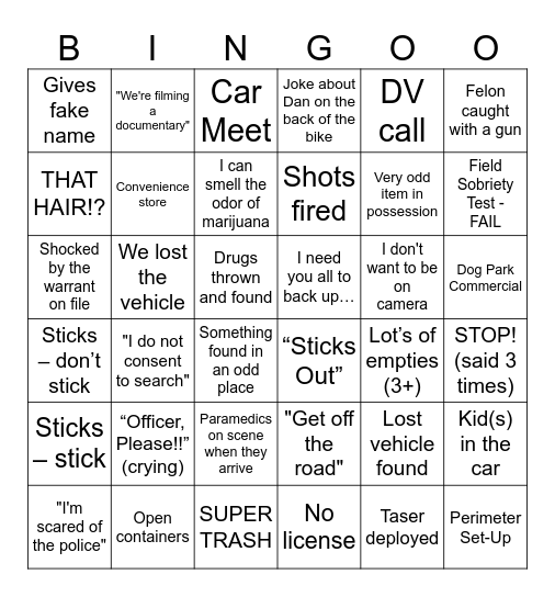 OPL Bingo Sat Night Bingo Card