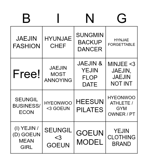 SINGLES INFERNO BINGO Card