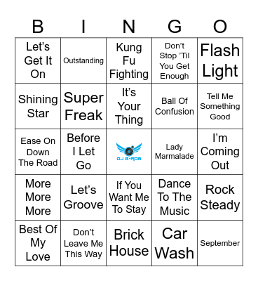 Soul Train Bingo Card