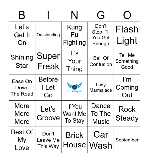 Soul Train Bingo Card