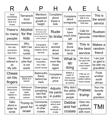 Grandpa raphe Bingo Card