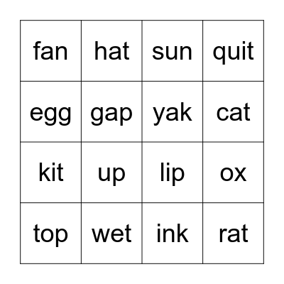 ABC BINGO Card