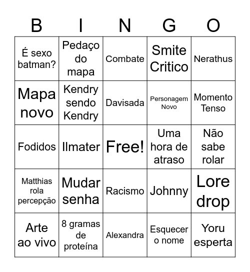 Primal Wish Bingo Card