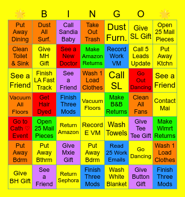 To-Do Bingo 1/24/26 Bingo Card