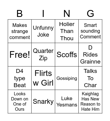 Ben Bingo Card