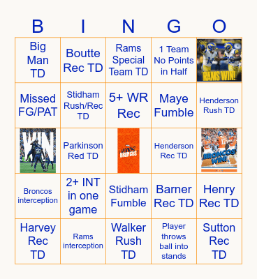NFL Conference Playoffs - Jan 25, 2026 Bingo Card