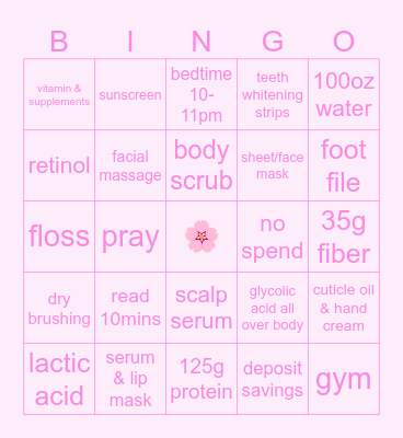 🎀daily habits🎀 Bingo Card