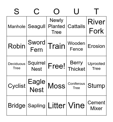 Lake to Sound Trail Bingo Card