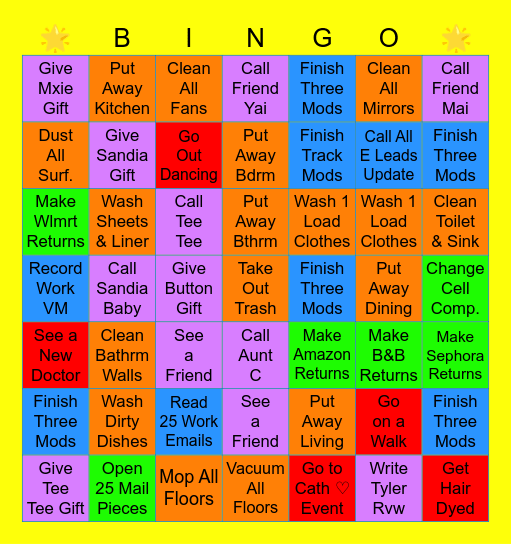 To-Do Bingo 1/24/26 Bingo Card