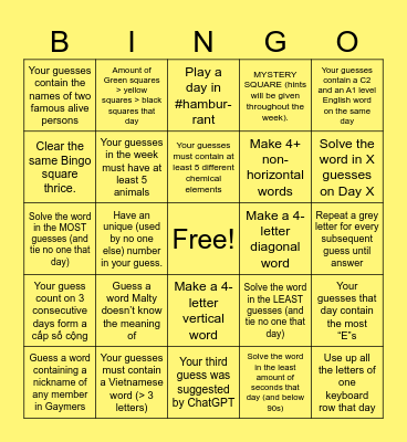 BINGO 2.0 Bingo Card