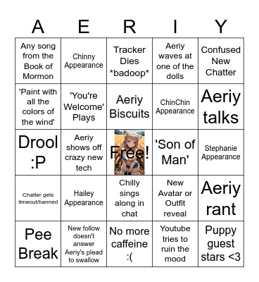RBG's Aeriy Bingo Card