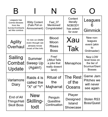 Winter Summit 2026 Bingo Card