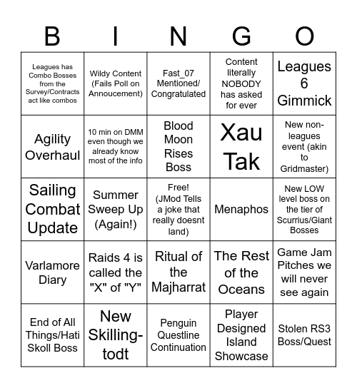 Winter Summit 2026 Bingo Card