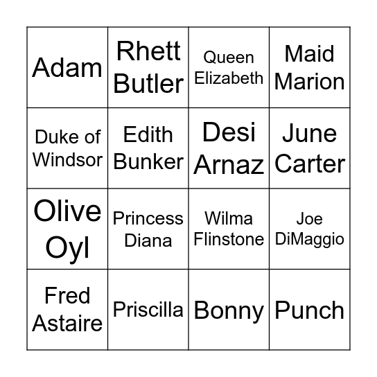 Sweetheart Bingo Card