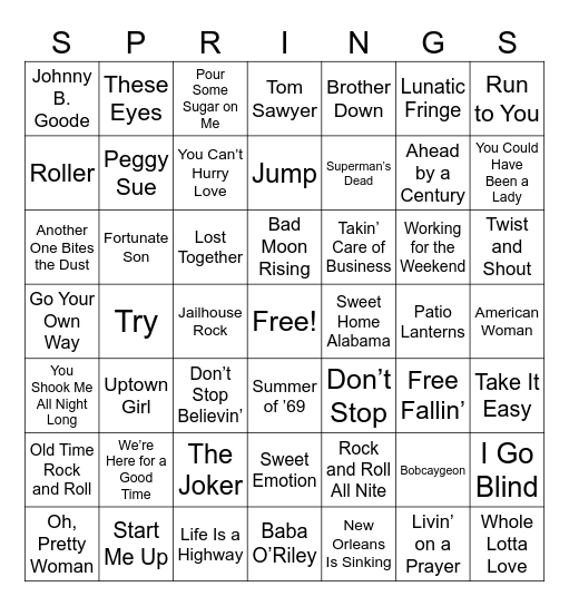 CHERRYVILLE ROAD HOUSE Bingo Card