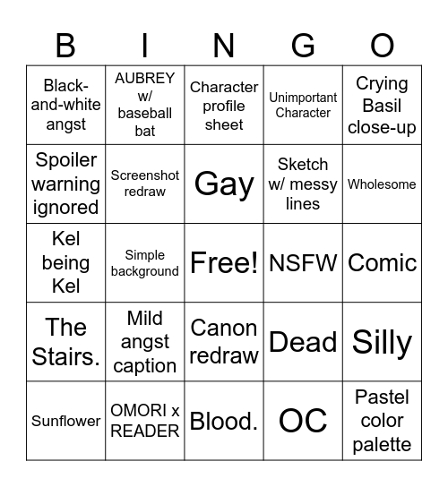 Omori Lol Bingo Card