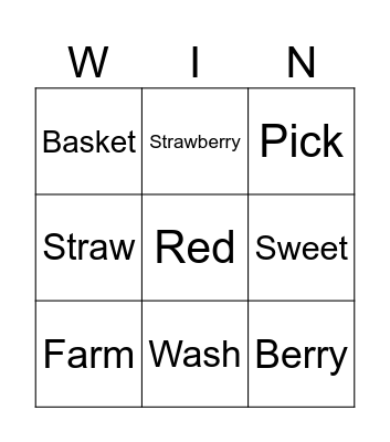 Strawberry Bingo Card