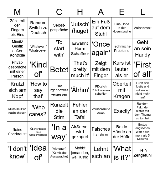 Das Ultimative Köppl-Bingo Card