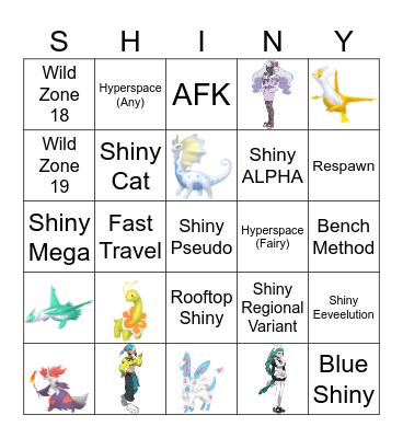 PKMN Legends Z-A Shiny Bingo (DLC Edition) Bingo Card