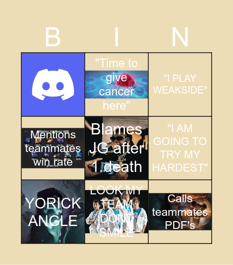 RAFIQ EuW SOLO QUEUE BINGO Card