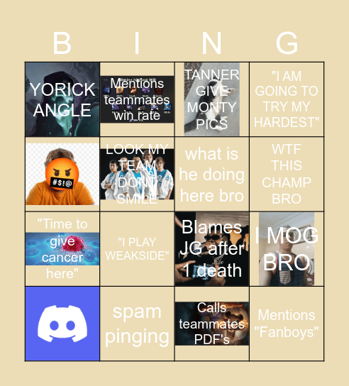RAFIQ EuW SOLO QUEUE BINGO Card