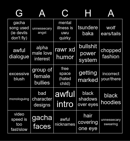 GACHA LIFE BINGO Card