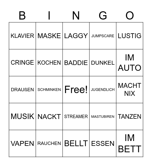 OmeTV Bingo Card