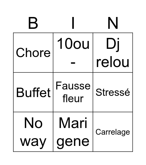 4 Bingo Card