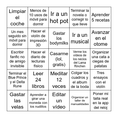 Bingo 2026 Bingo Card