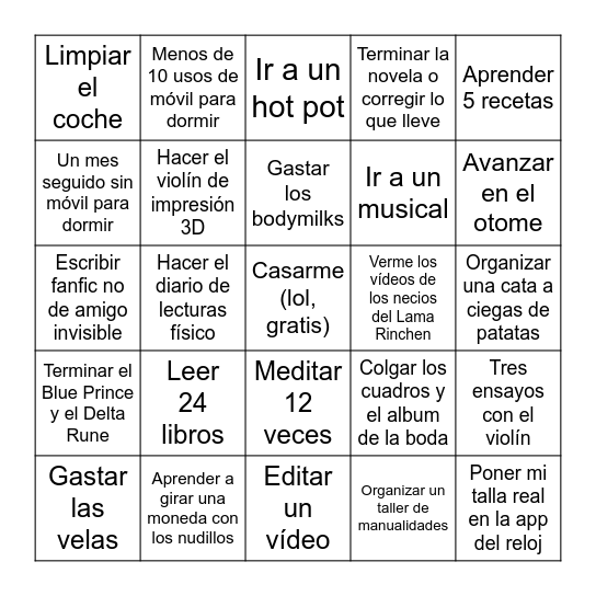 Bingo 2026 Bingo Card