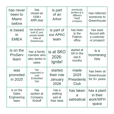 Find a co-worker who... Bingo Card