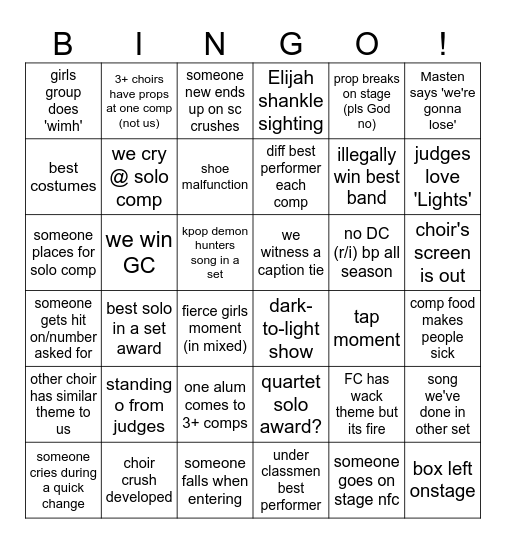 RR '26 Bingo Card