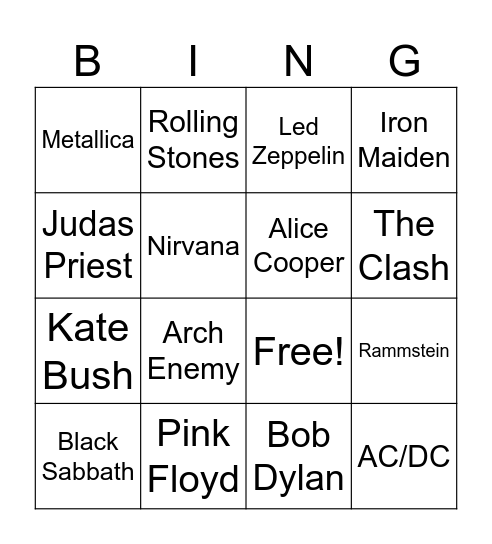 Musikktime Bingo Card