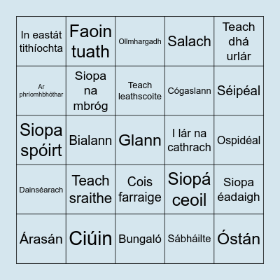 Mo Cheantar Bingo Card