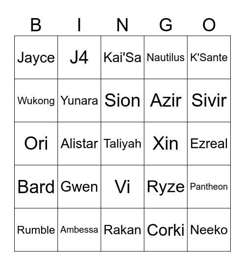 LEC Tag 5 Bingo Card