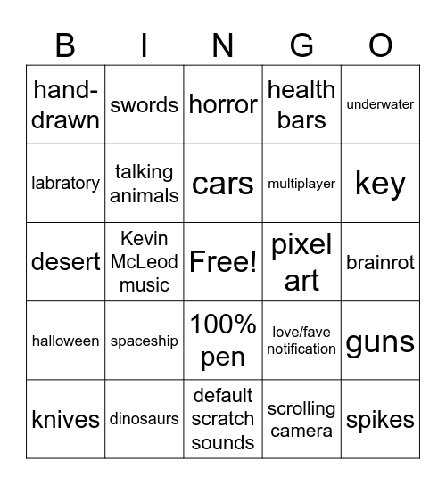 PGMA Game Bingo Card