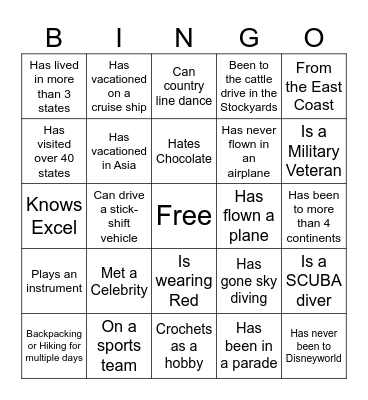 Get to Know Your Coworker! Bingo Card