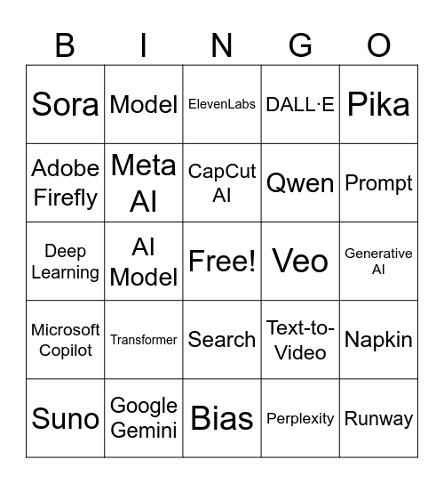 AI Bingo Card