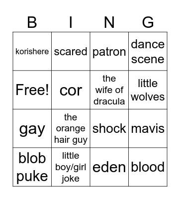 spilling the milk bingo Card
