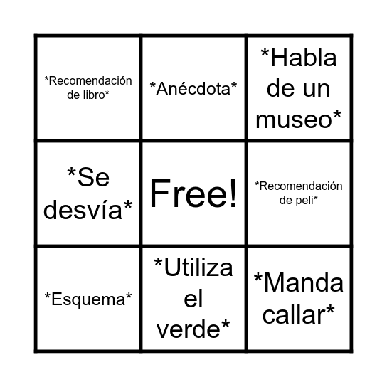 Bingo de Marcos Bingo Card