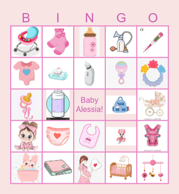 Baby shower Bingo Card