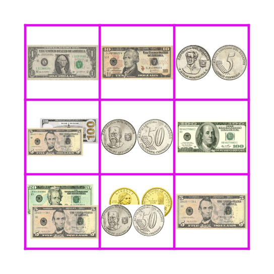 BINGO DE UNIDAD MONETARIA Bingo Card